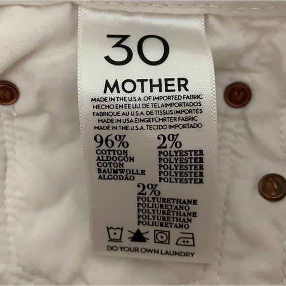 MOTHER The Looker Crop Jeans Size 30 White Glass Slipper - Picture 9 of 11